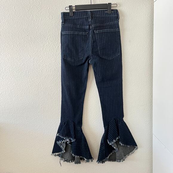 Citizens of Humanity Womens High Rise Striped Cropped Drew Flounce Sz 25 Bell - Picture 4 of 14